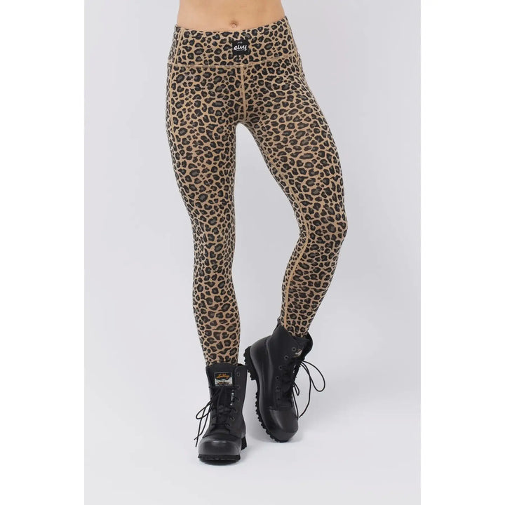 Eivy Pocket Merino Wool Tights - Leopard / XS