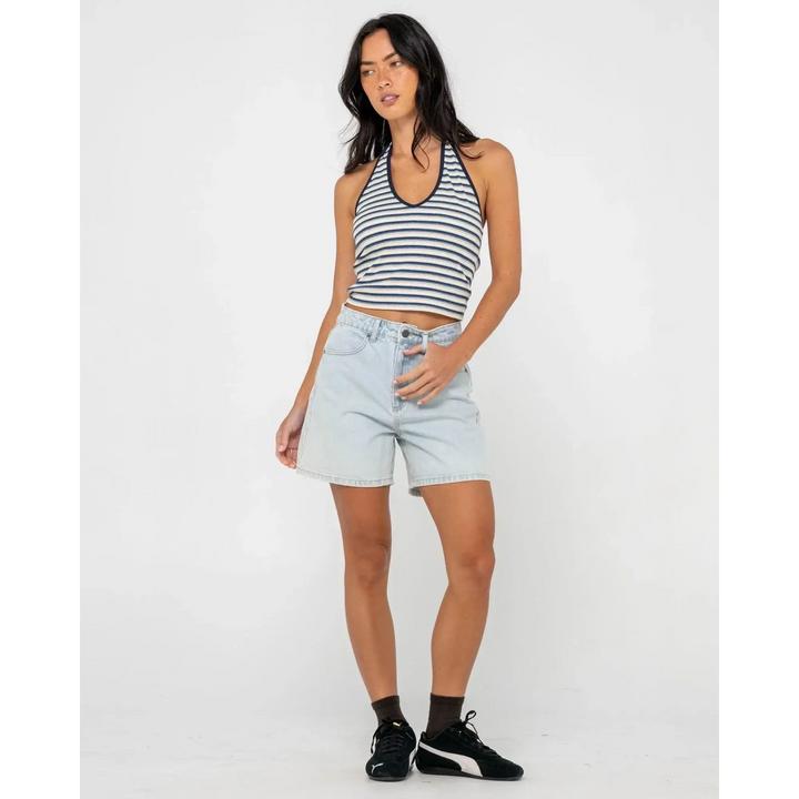 Rusty Cyprus High Denim Shorts Sky Blue Heather 6 