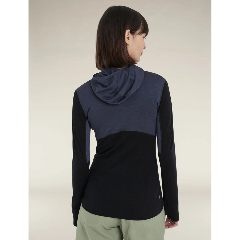 Icebreaker Womens Merino Blend 200 Realfleece Descender Long Sleeve Zip Hoodie 