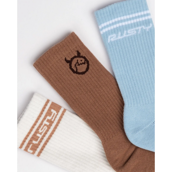 Rusty Shake Up Crew 3 Pack Socks 