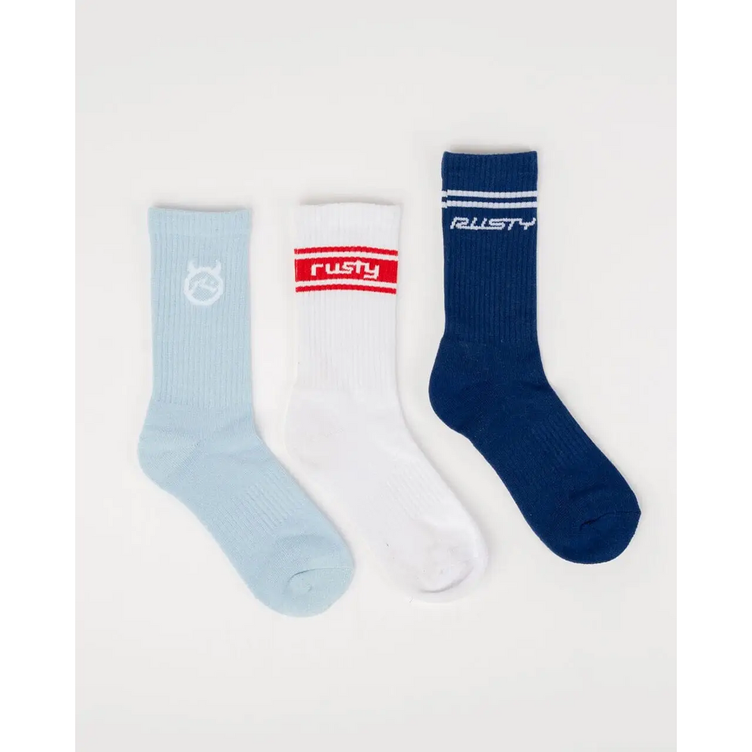 Rusty Shake Up Crew 3 Pack Socks 