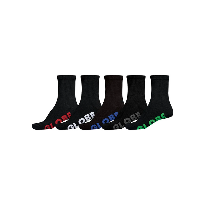 Globe Stealth Crew Socks 5 Pack Black 