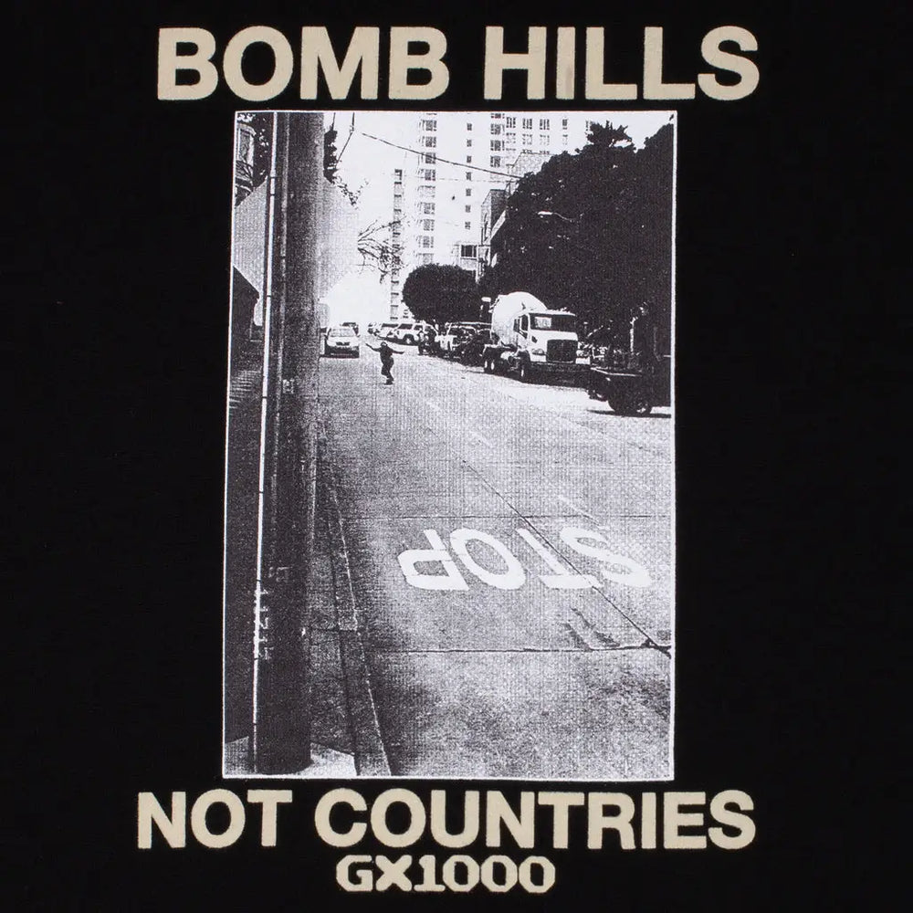 GX1000 Bomb Hills Not Countries Hoodie - Black w Tan