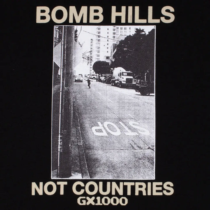 GX1000 Bomb Hills Not Countries Hoodie - Black w Tan