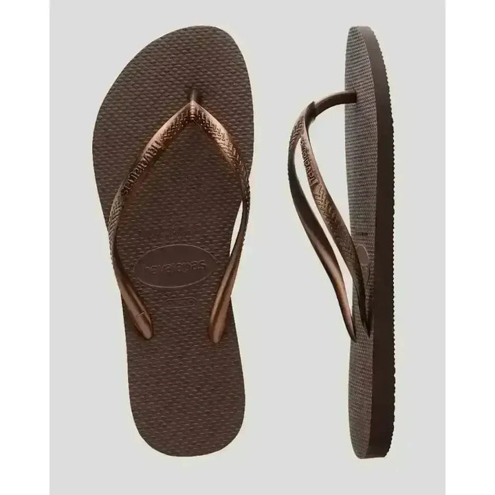 Havaianas Slim Jandals Dark Brown 39/40 Brazil 