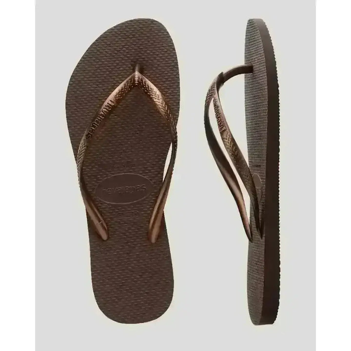 Havaianas Slim Jandals Dark Brown 39/40 Brazil 