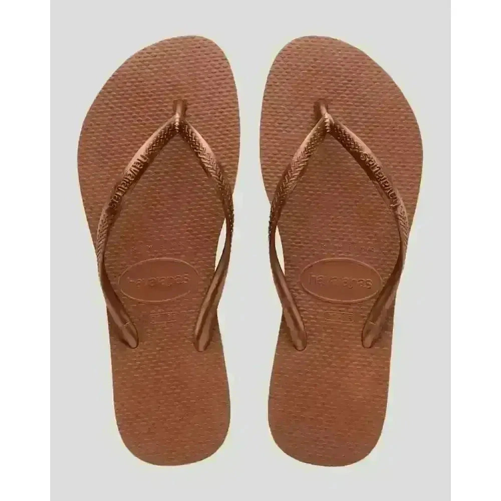 Havaianas Slim Jandals Rust / Metallic Copper 41/42 Brazil 