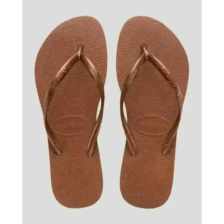 Havaianas Slim Jandals Rust / Metallic Copper 41/42 Brazil 