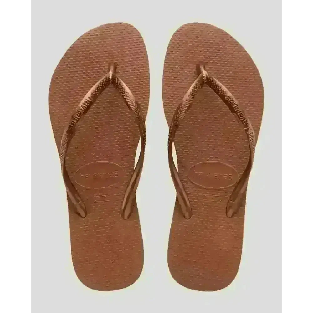 Havaianas Slim Jandals Rust / Metallic Copper 41/42 Brazil 