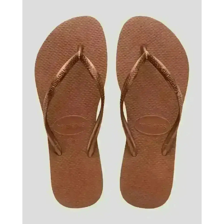 Havaianas Slim Jandals Rust / Metallic Copper 41/42 Brazil 