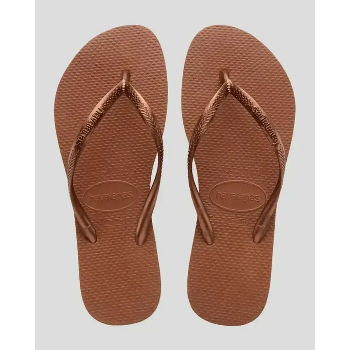 Havaianas Slim Jandals Rust / Metallic Copper 41/42 Brazil 