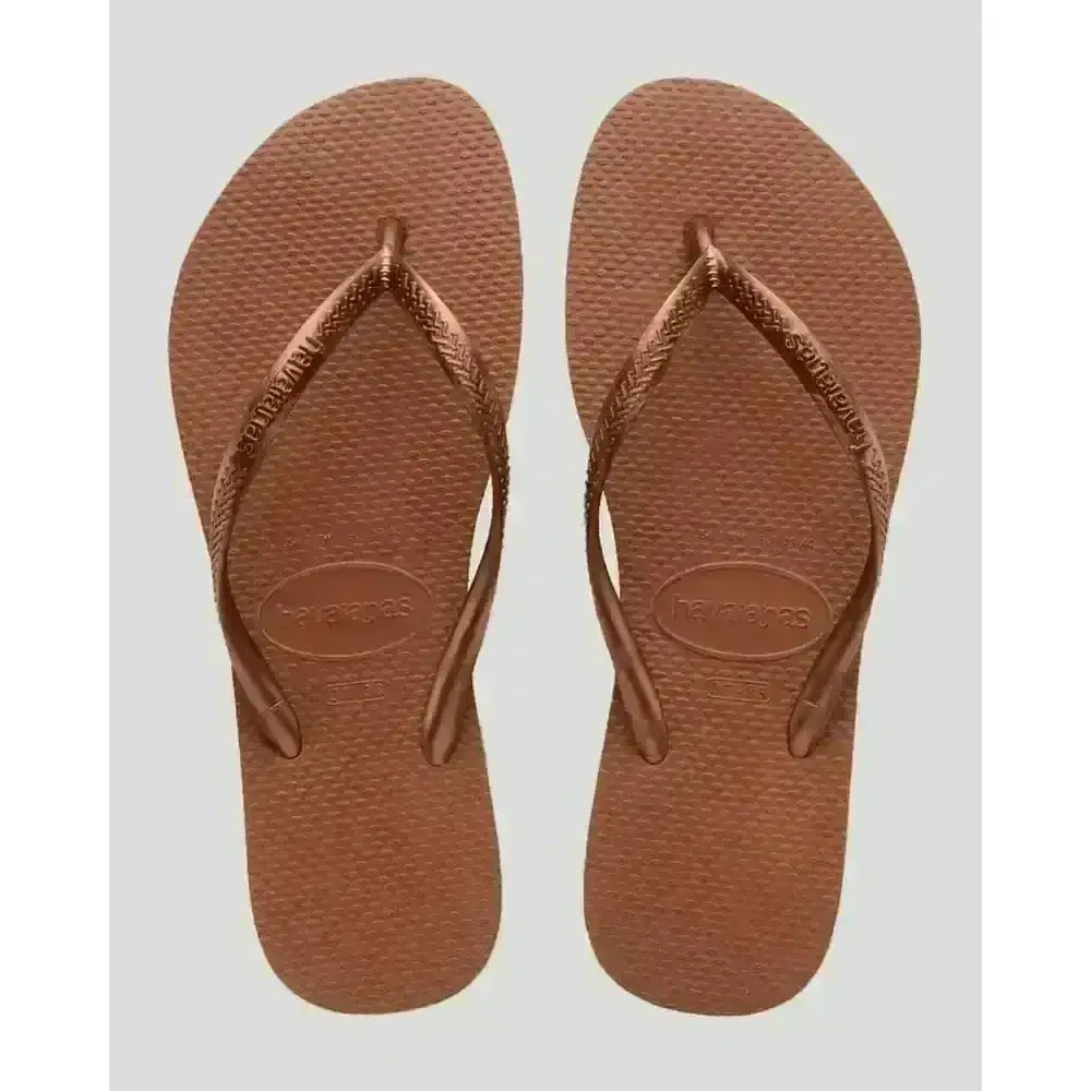 Havaianas Slim Jandals Rust / Metallic Copper 41/42 Brazil 