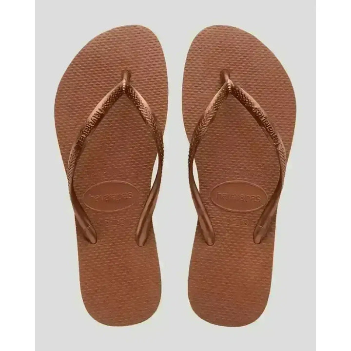 Havaianas Slim Jandals Rust / Metallic Copper 41/42 Brazil 