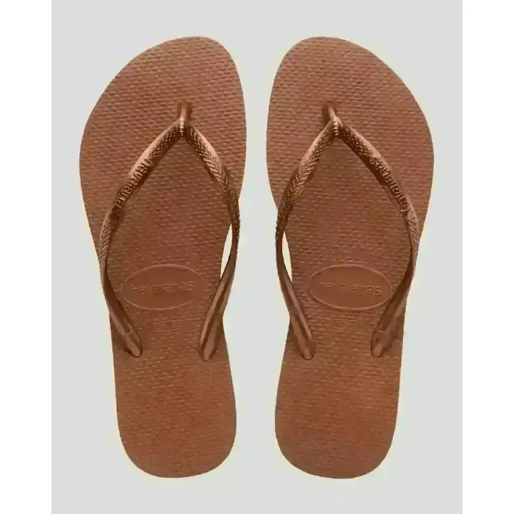 Havaianas Slim Jandals Rust / Metallic Copper 41/42 Brazil 