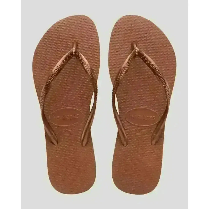 Havaianas Slim Jandals Rust / Metallic Copper 41/42 Brazil 