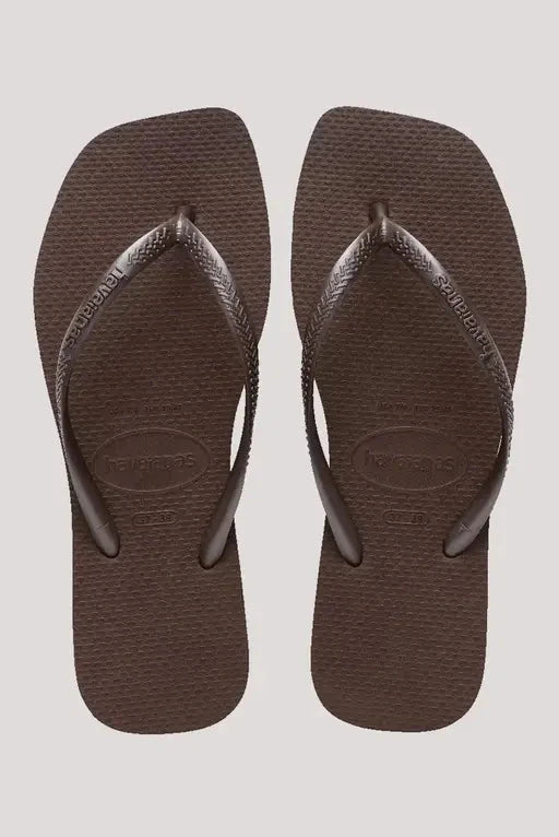 Havaianas Slim Square Solid Jandals - Brown 