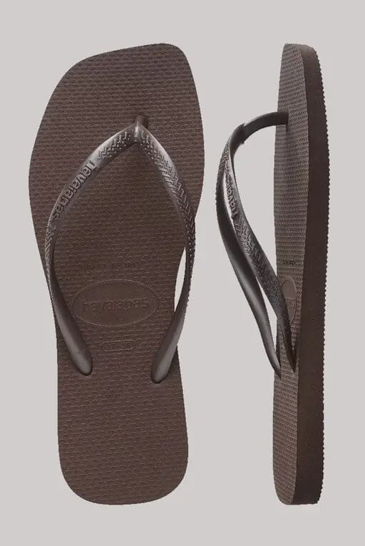 Havaianas Slim Square Solid Jandals - Brown 
