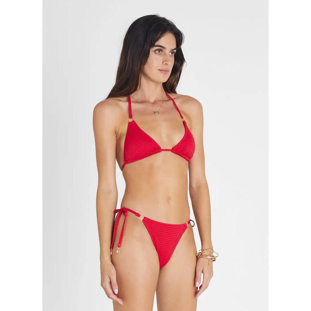 Heaven Bella Tri Kylie Tie Side Bikini - Red / 6