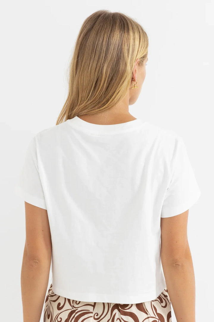 Rhythm Hibiscus Floral Crop Crew T-Shirt