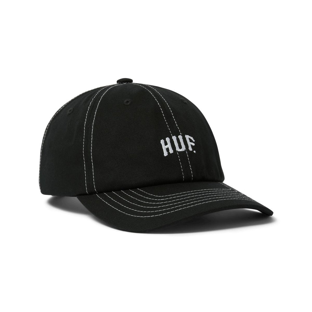 HUF Arch Logo 6-Panel Curved Visor Hat Black 