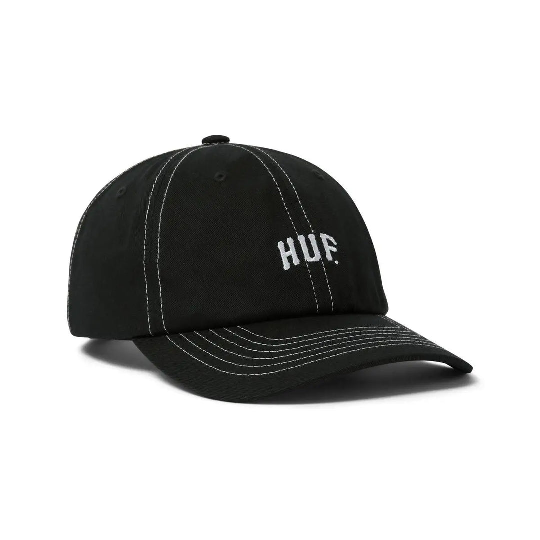 HUF Arch Logo 6-Panel Curved Visor Hat Black 