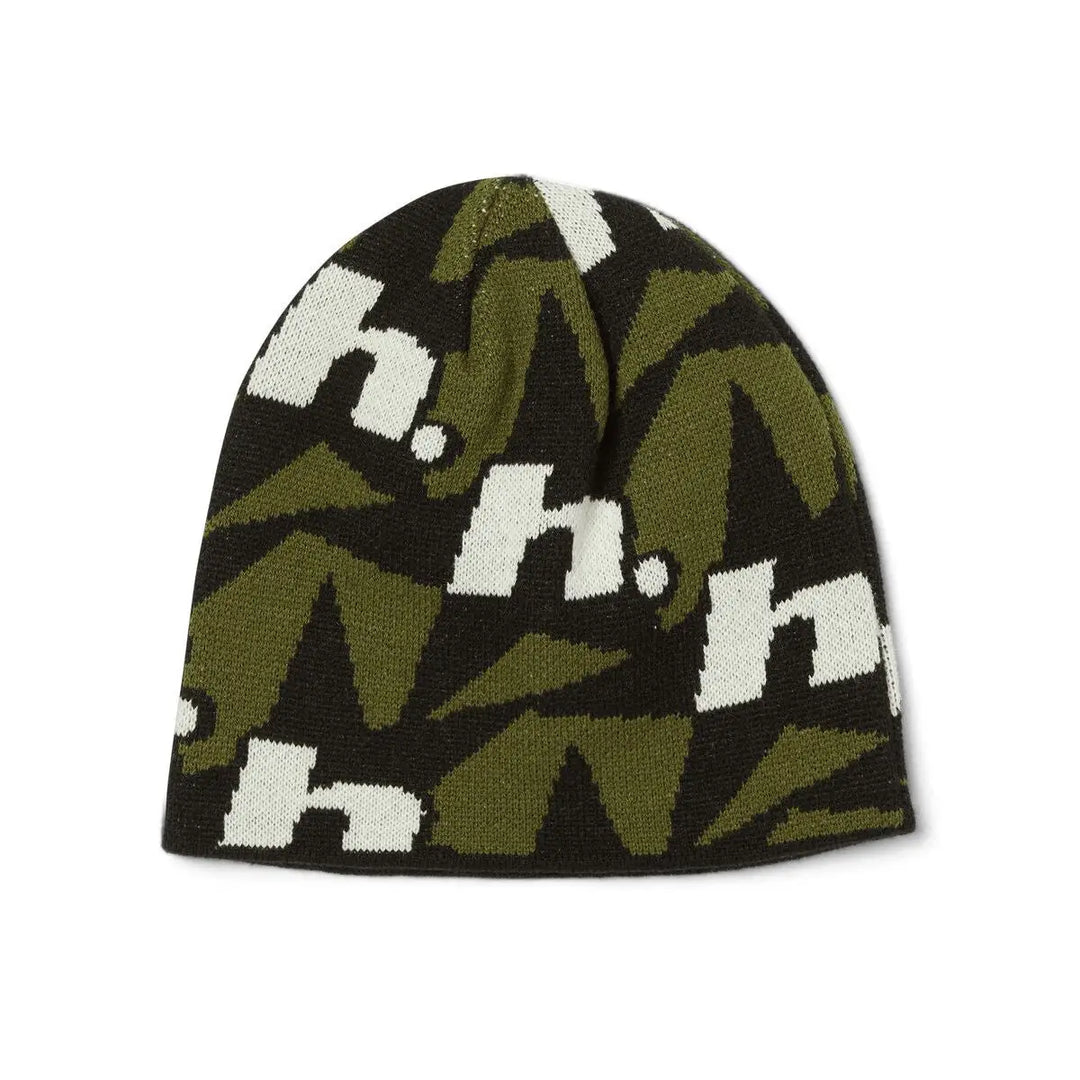HUF H Star Repeat Skull Beanie Olive 