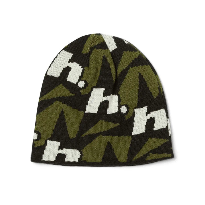 HUF H Star Repeat Skull Beanie Olive 