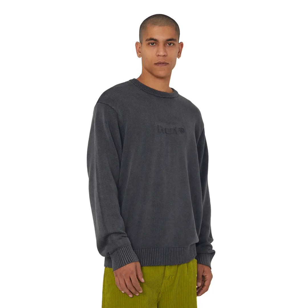 HUF Pacific Wash Embossed Crewneck Sweater - Black / S