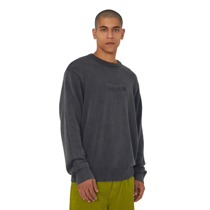 HUF Pacific Wash Embossed Crewneck Sweater - Black / S