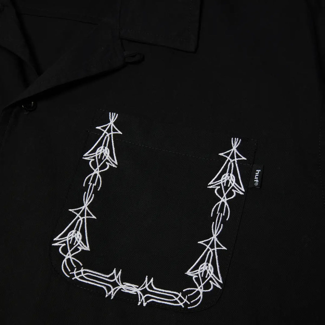 HUF Pinstripe Embroidered Resort Shirt
