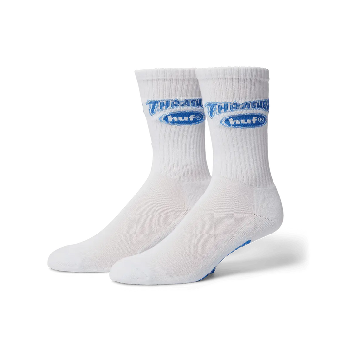 HUF x Thrasher Logo Socks - White
