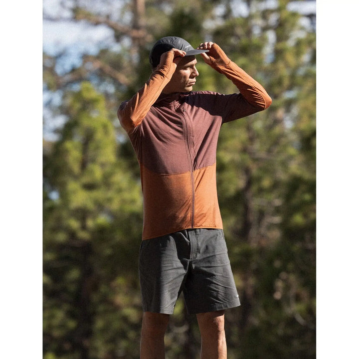 Icebreaker Merino Blend 200 Realfleece Descender Long Sleeve Zip Hoodie Carob / Dusty Clay S 