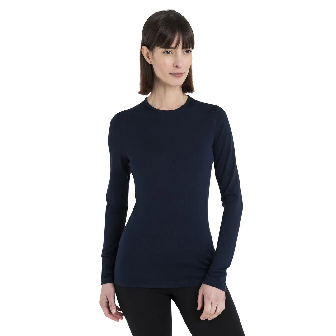 Icebreaker Womens 260 Tech Long Sleeve Crewe Midnight Navy XS 
