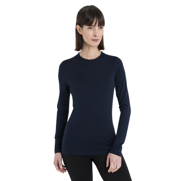 Icebreaker Womens 260 Tech Long Sleeve Crewe Midnight Navy XS 