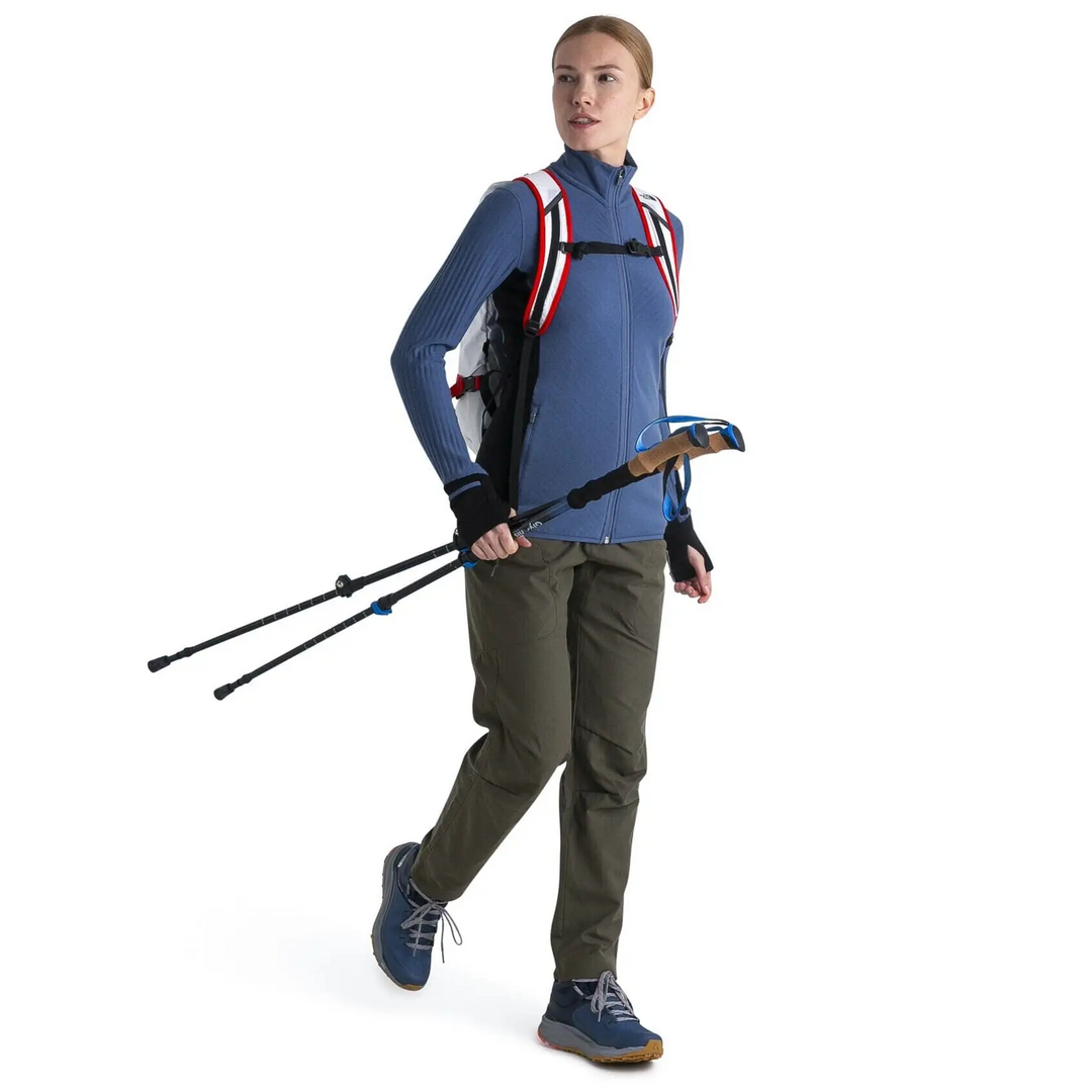 Icebreaker Womens Descender Long Sleeve Zip Jacket Dawn / Black XS 