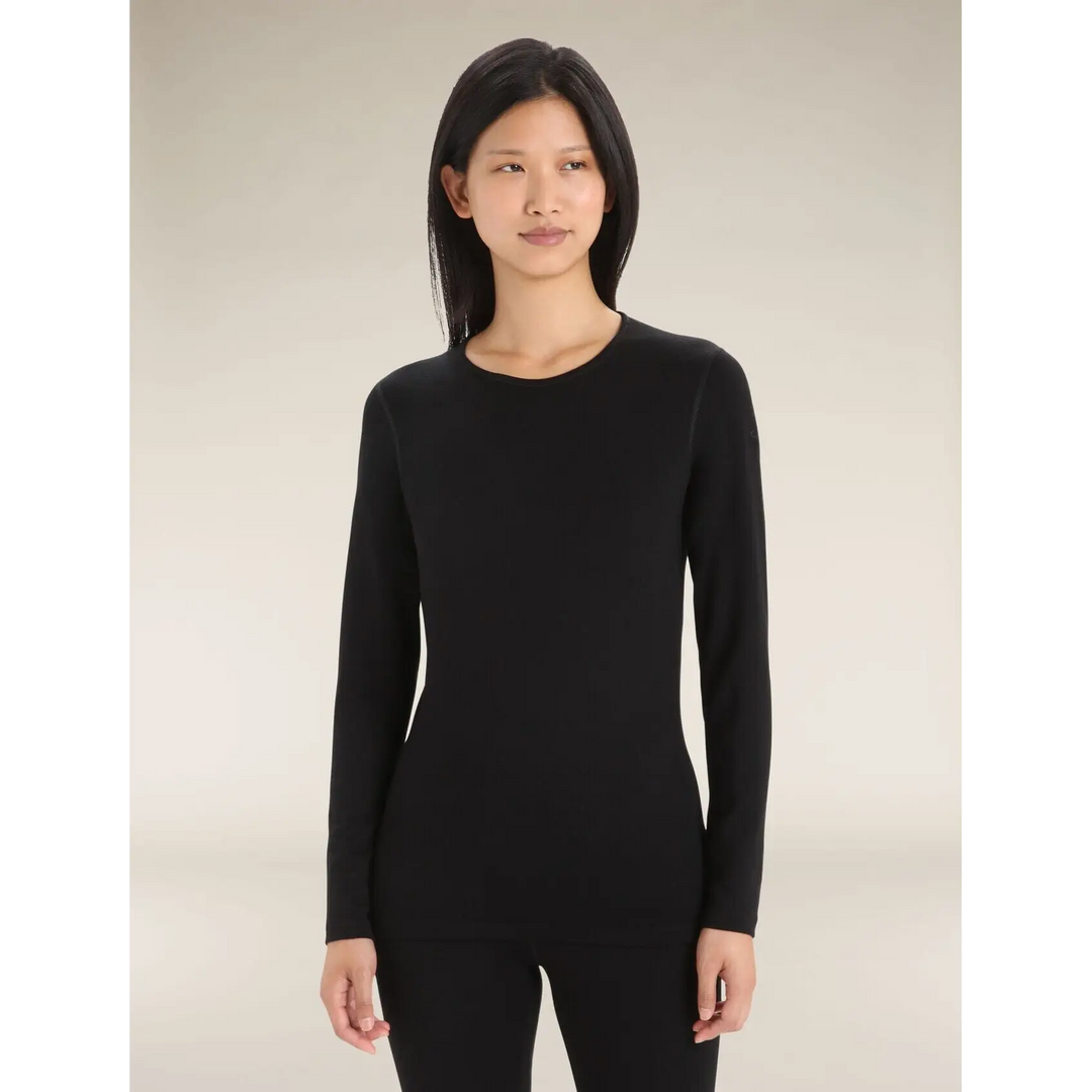 Icebreaker Womens Merino 260 Tech Long Sleeve Crewe Black S 