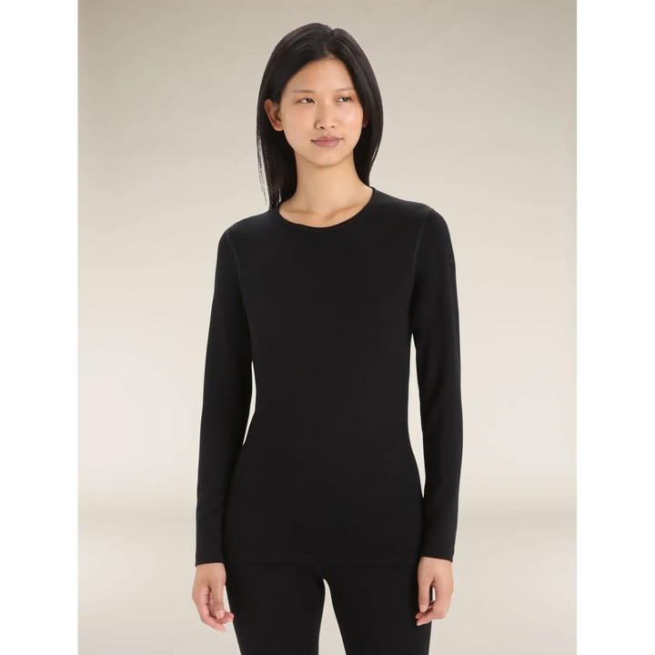 Icebreaker Womens Merino 260 Tech Long Sleeve Crewe Black S 