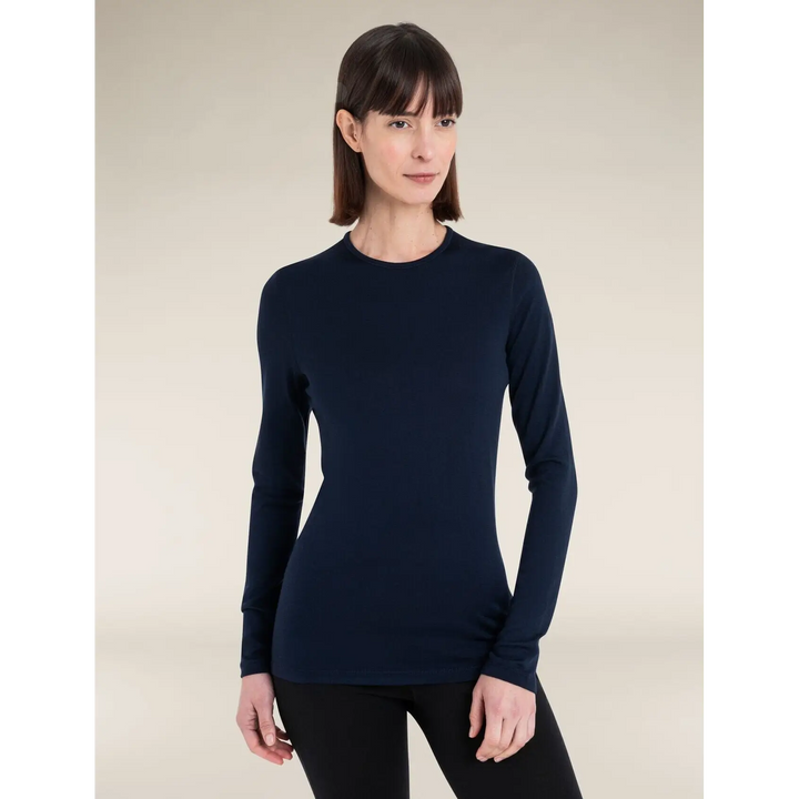 Icebreaker Womens Merino 260 Tech Long Sleeve Crewe Midnight Navy S 