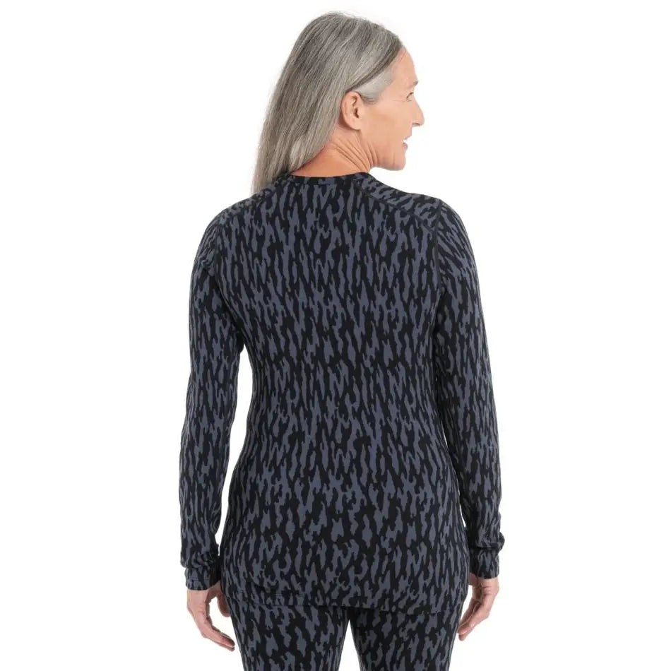 Icebreaker Womens Merino 260 Vertex Long Sleeve Crewe Glacial Flow 