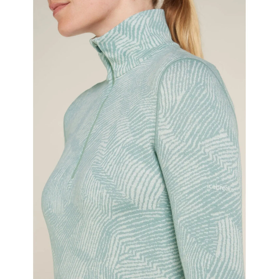 Icebreaker Womens Merino 260 Vertex Long Sleeve Half Zip Frozen Forms 