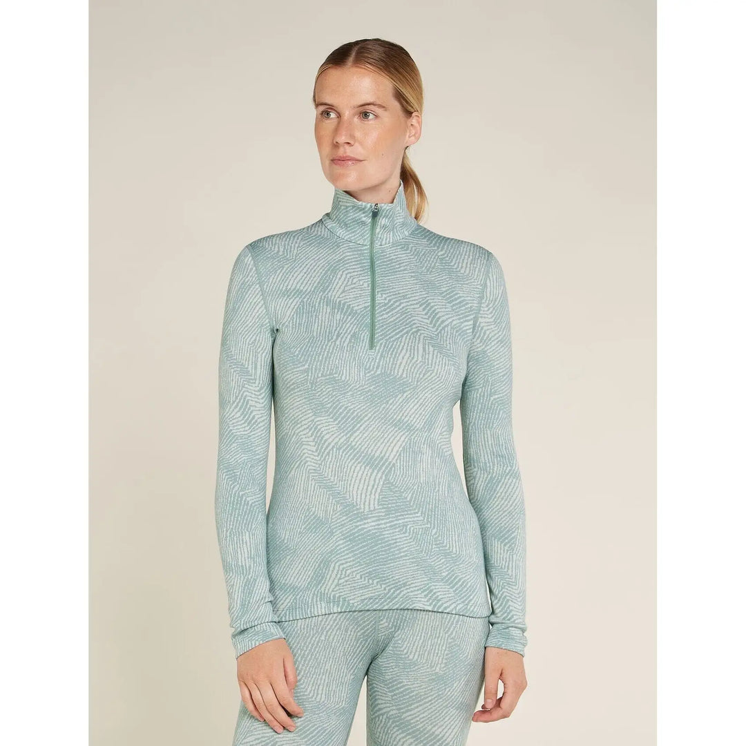 Icebreaker Womens Merino 260 Vertex Long Sleeve Half Zip Frozen Forms 