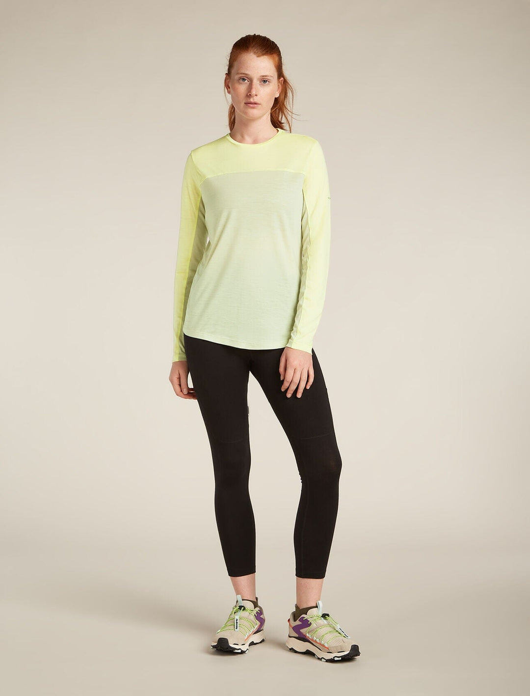 Icebreaker Womens Merino Blend 125 Cool Lite Sphere Long Sleeve Tee - Colour Block 