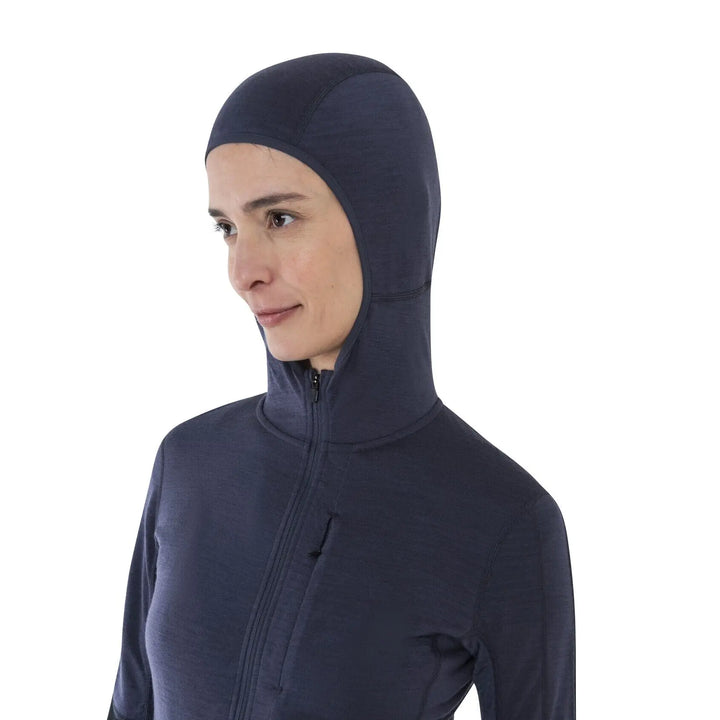 Icebreaker Womens Merino Blend 200 Realfleece Descender Long Sleeve Zip Hoodie 