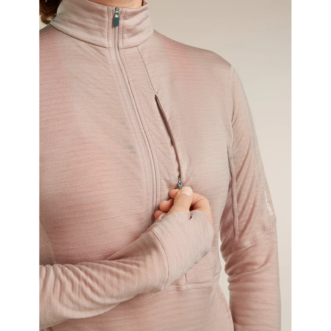 Icebreaker Womens Merino Blend 200 RealFleece Descender Long Sleeve Half Zip