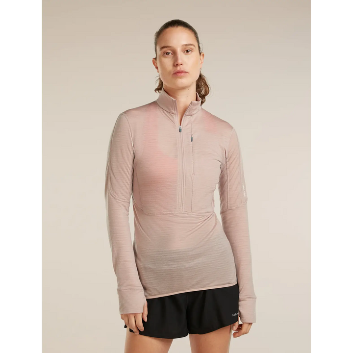 Icebreaker Womens Merino Blend 200 RealFleece Descender Long Sleeve Half Zip
