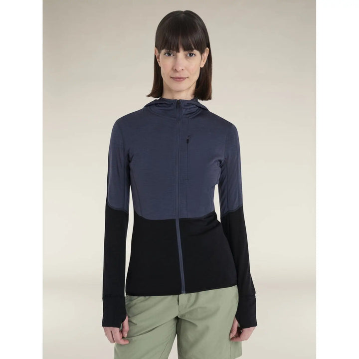 Icebreaker Womens Merino Blend 200 Realfleece Descender Long Sleeve Zip Hoodie 
