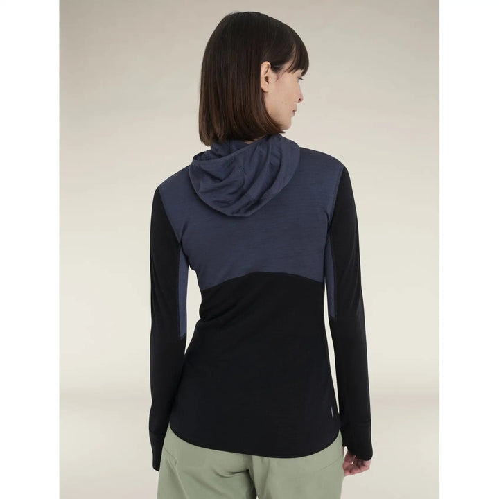 Icebreaker Womens Merino Blend 200 Realfleece Descender Long Sleeve Zip Hoodie 