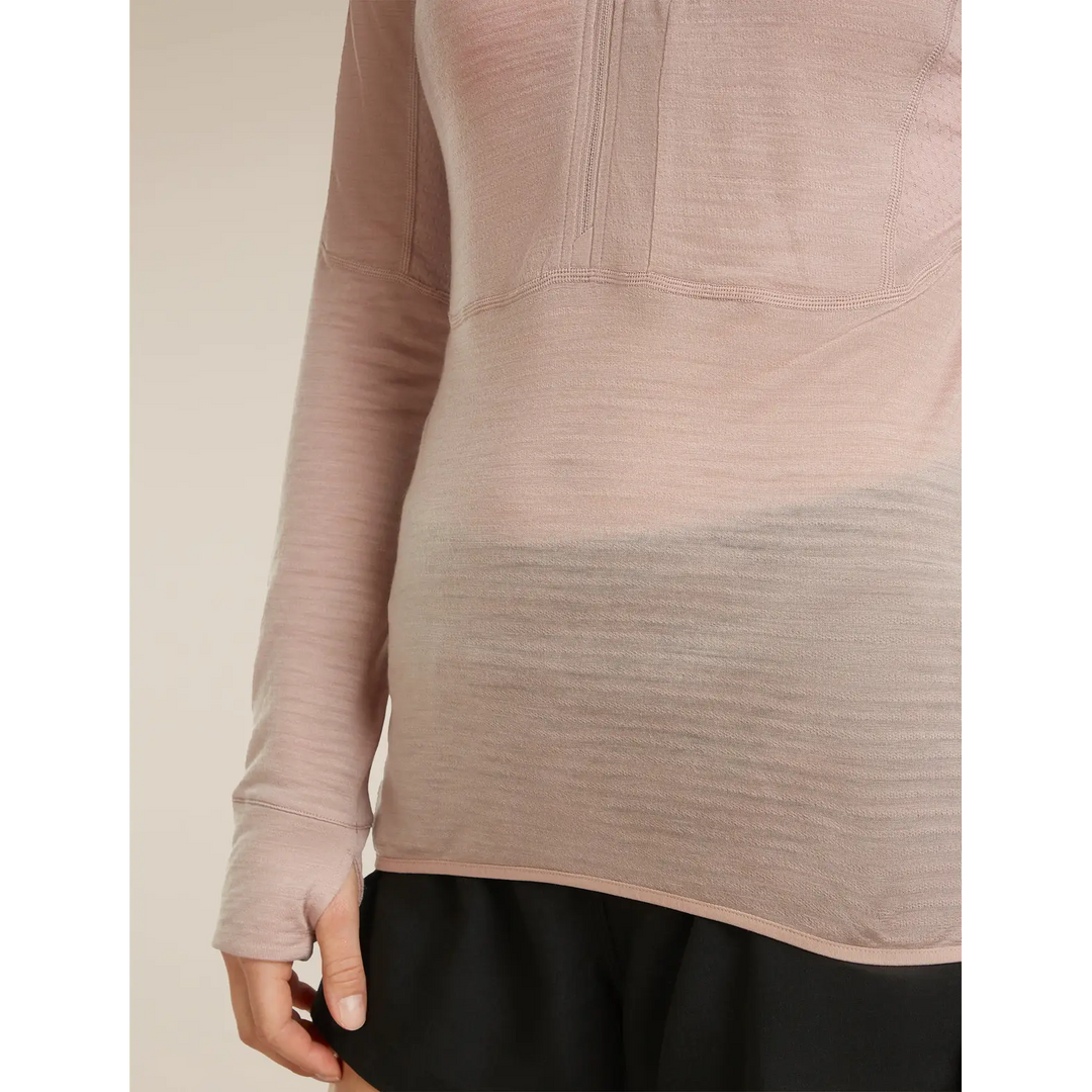 Icebreaker Womens Merino Blend 200 RealFleece Descender Long Sleeve Half Zip