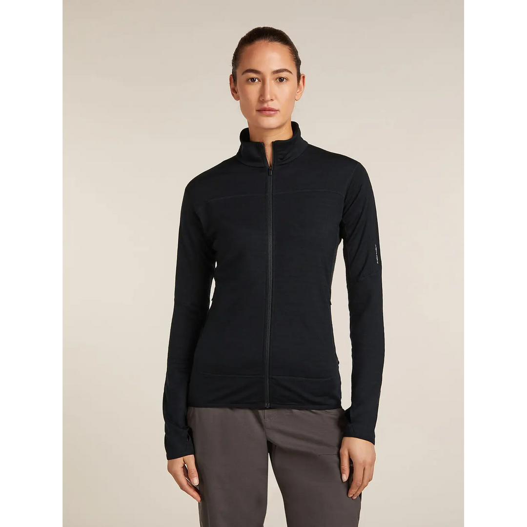 Icebreaker Womens Merino Blend 300 RealFleece Descender Long Sleeve Zip Jacket