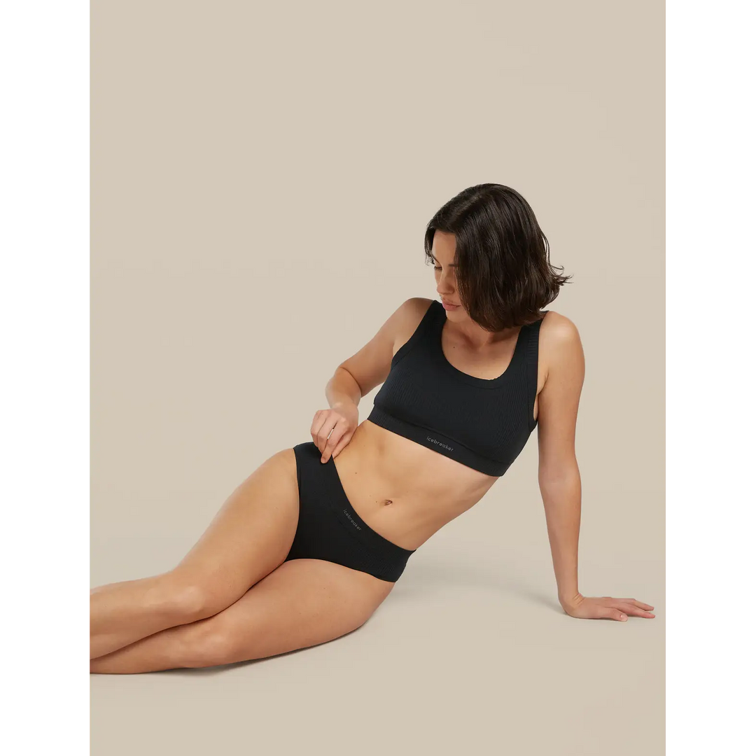 Icebreaker Womens Merino Blend Rib Lotus Hipster